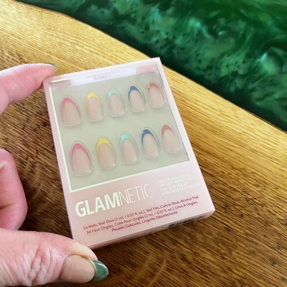 GLAMNETIC Pastel French Press-On Nails in Multi-Color